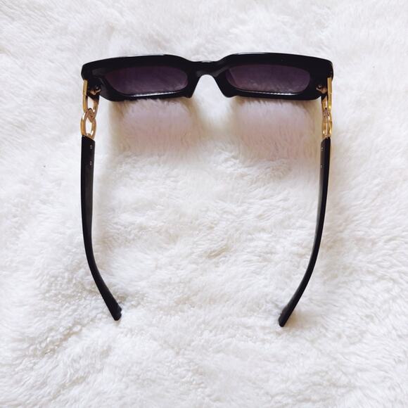 Camille Black Oversized Square Sunglasses - Picture 6 of 11